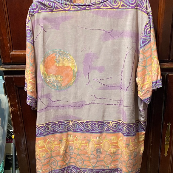 Silhouettes Vintage colorful Geometric Top and Capri Pants Set plus size 3X - Picture 14 of 16